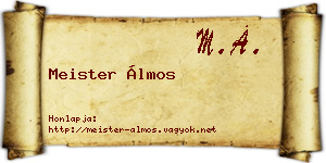Meister Álmos névjegykártya